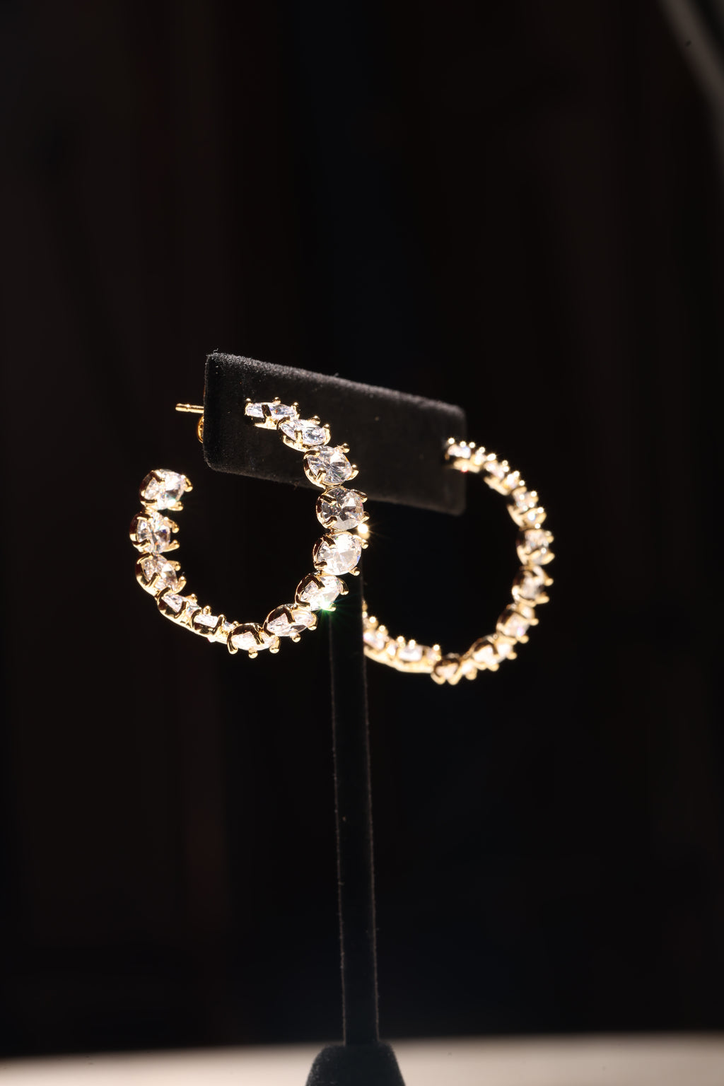 Gold Swarovski Medium Hoops