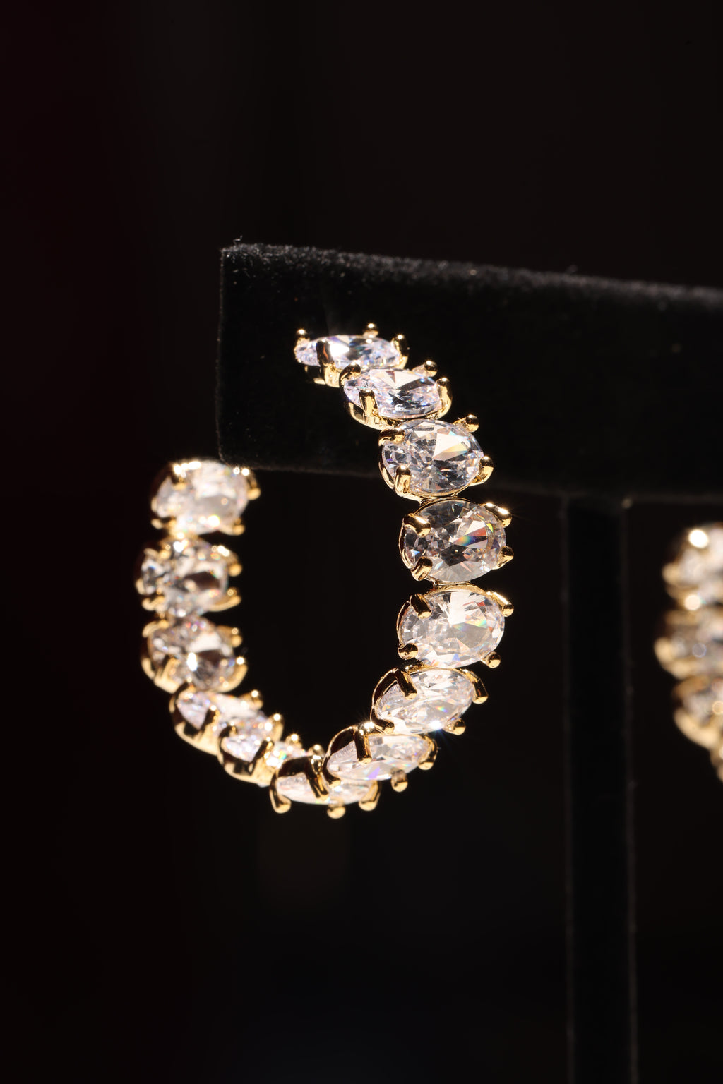 Gold Swarovski Medium Hoops