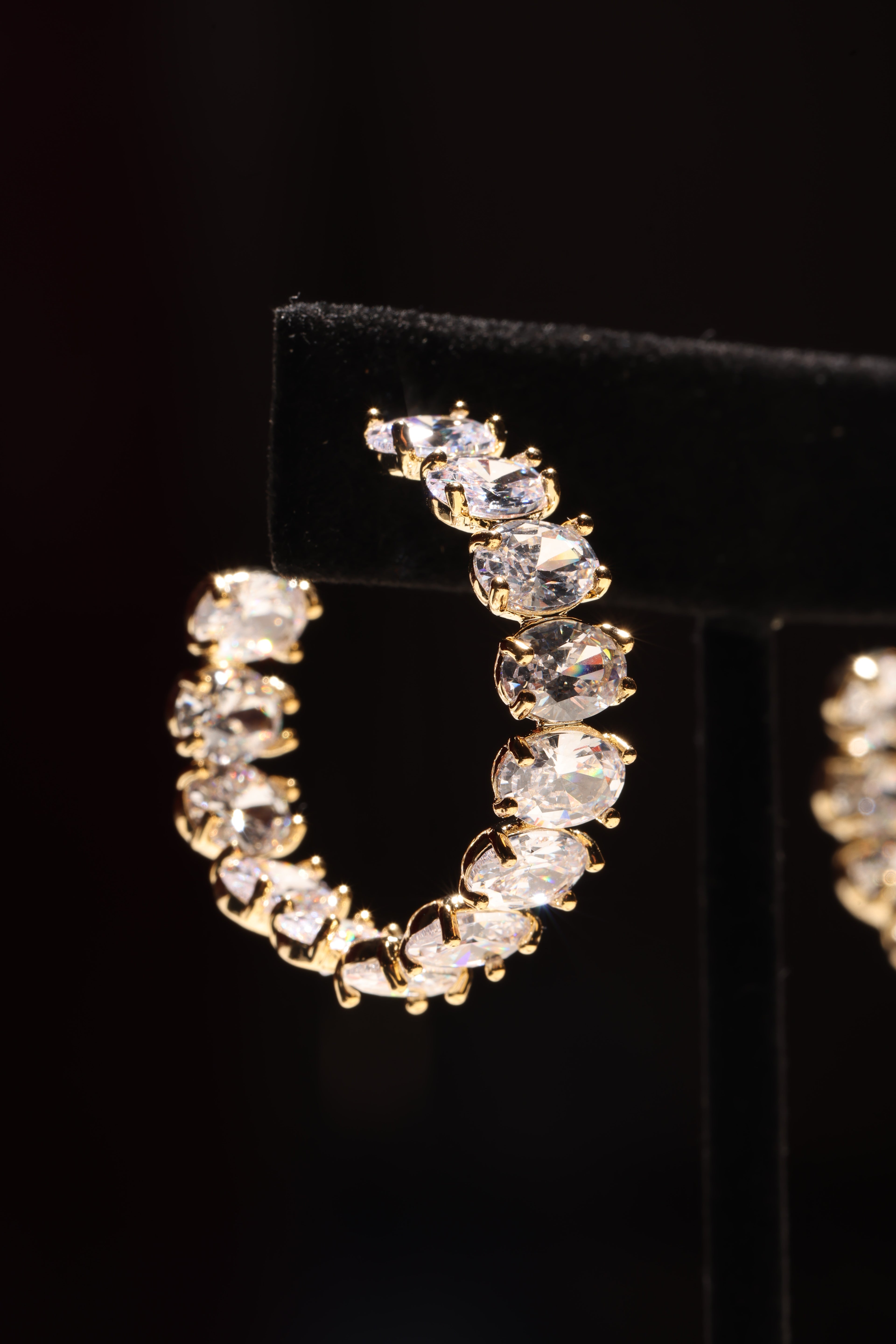 Gold Swarovski Medium Hoops